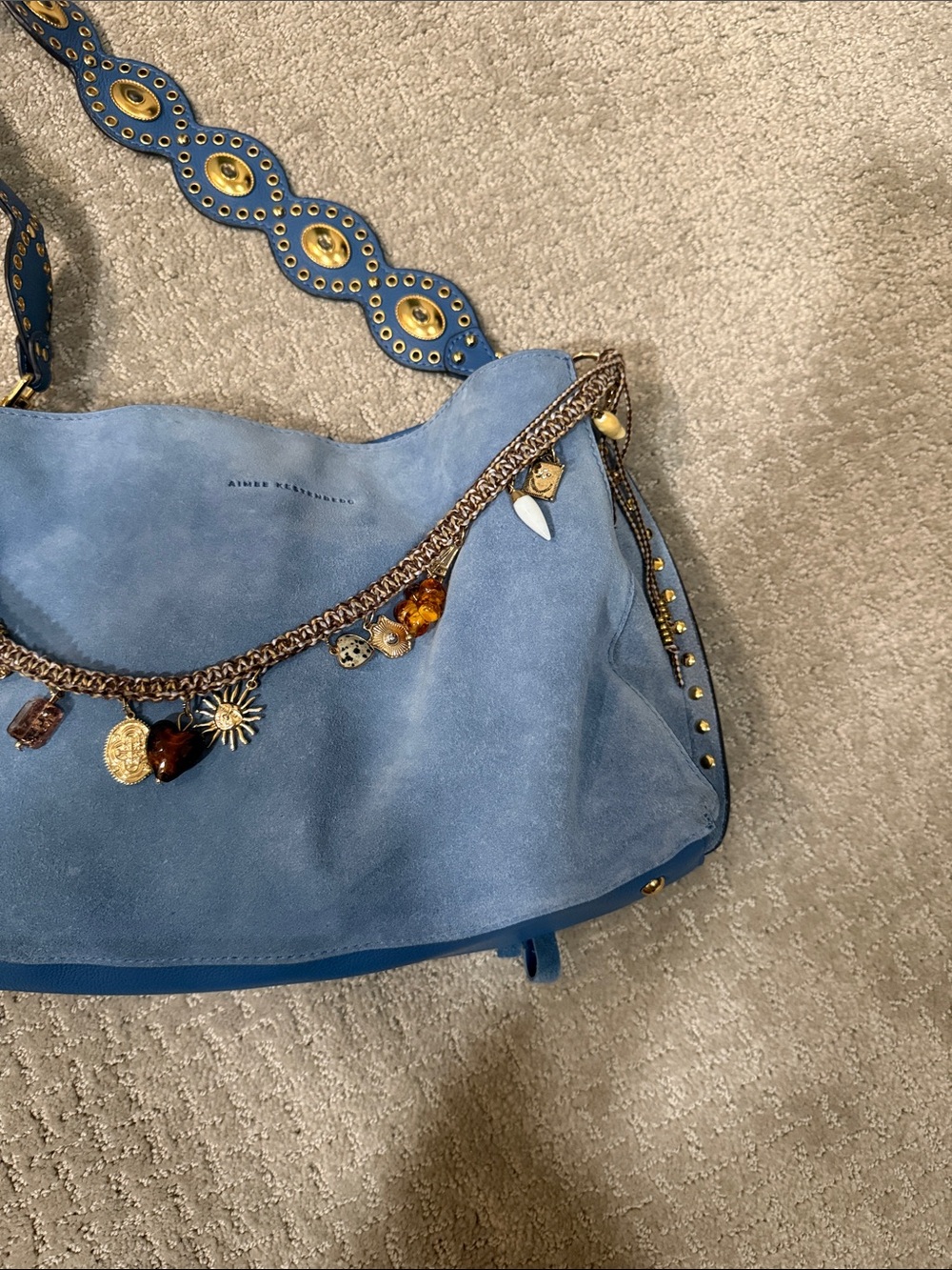 Aimee Kestenberg Roma Double Entry Blue Should Bag - Picture 2 of 15